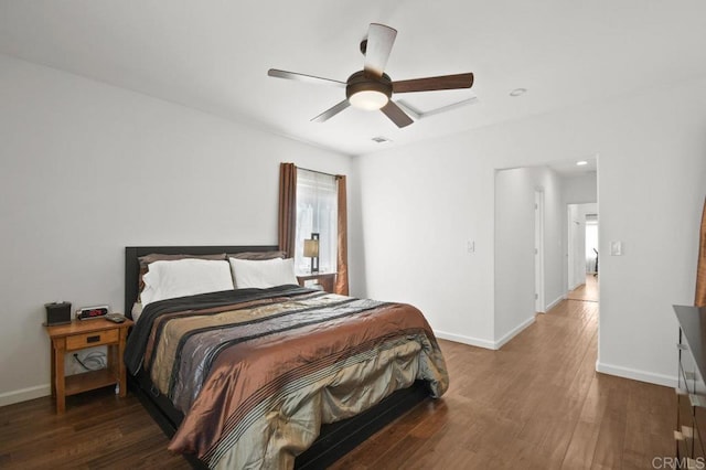 6038 Bradford St, San Diego, CA 92115 - bedroom featuring wood finished floors and ceiling fan