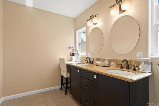 6038 Bradford St, San Diego, CA 92115 - full bathroom featuring double vanity and tile patterned floors