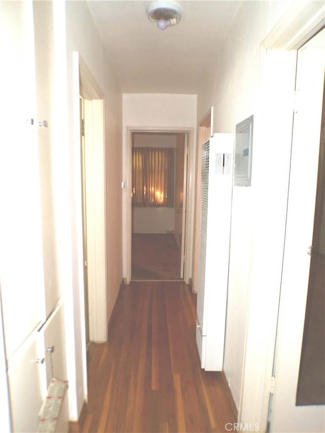 662 Kempton Ave, Monterey Park, CA 91755 - hall with a heating unit, dark wood finished floors, and electric panel