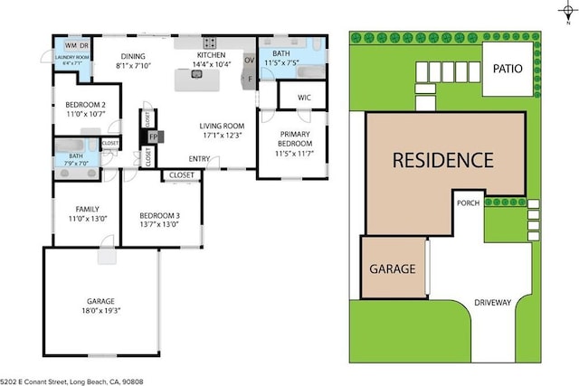 5202 E Conant St, Long Beach, CA 90808 - view of floor plan / room layout