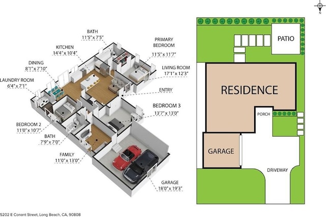 5202 E Conant St, Long Beach, CA 90808 - view of property floor plan