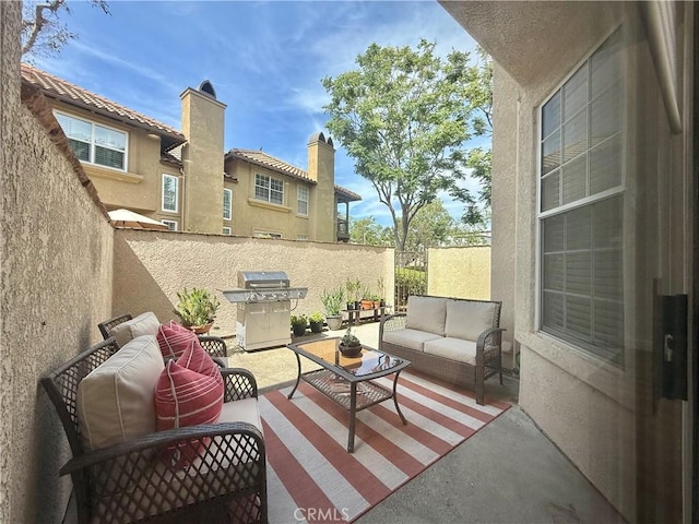 13390 Savanna, Tustin, CA 92782 - view of patio / terrace with an outdoor living space and grilling area