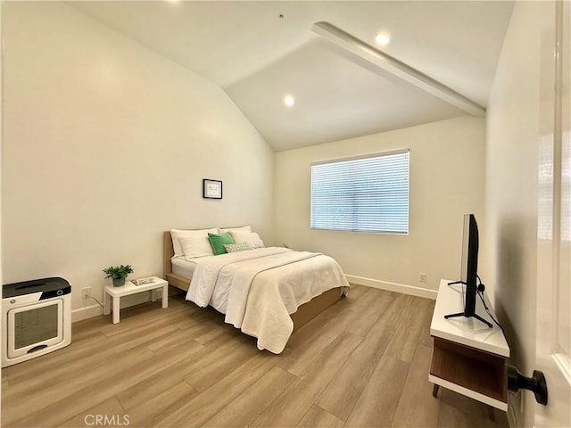 13390 Savanna, Tustin, CA 92782 - bedroom with wood finished floors, vaulted ceiling, and recessed lighting
