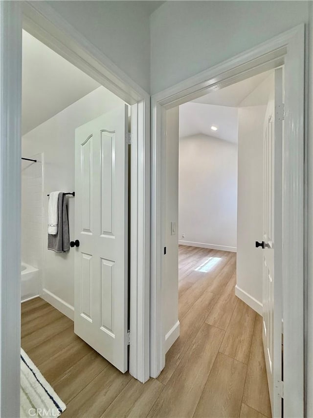 13390 Savanna, Tustin, CA 92782 - hallway with light wood-type flooring and recessed lighting