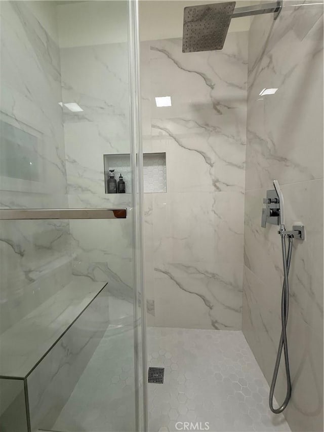 13390 Savanna, Tustin, CA 92782 - bathroom with a marble finish shower