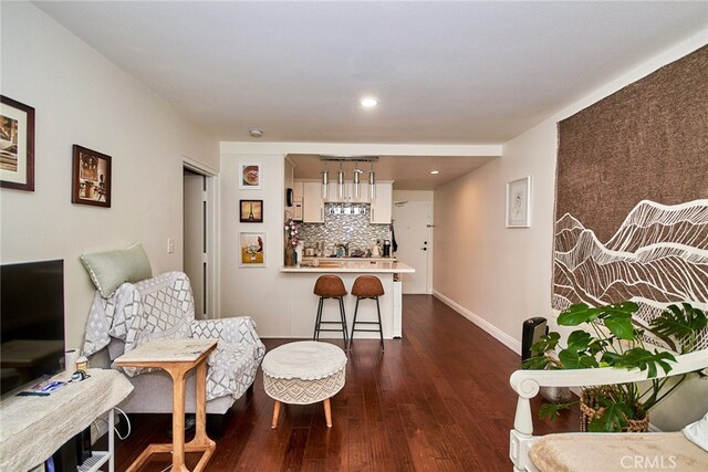 225 W 6th St Unit 206, Long Beach, CA 90802 - sitting room featuring dark wood-type flooring and recessed lighting