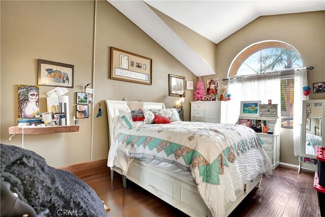 12161 Napoli Dr, Cerritos, CA 90703 - bedroom featuring lofted ceiling and wood finished floors