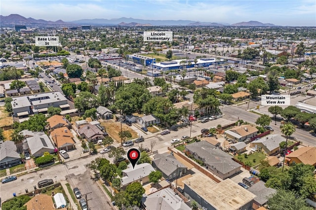 156 W Wabash St, San Bernardino, CA 92405 - aerial perspective of suburban area featuring a mountain backdrop