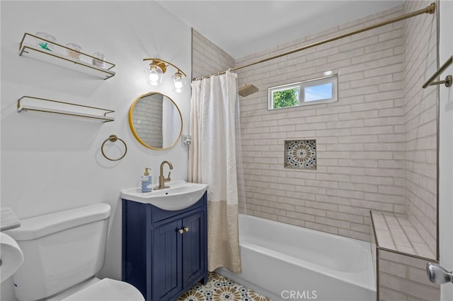 156 W Wabash St, San Bernardino, CA 92405 - bathroom featuring vanity, shower / bath combo, and tile patterned flooring