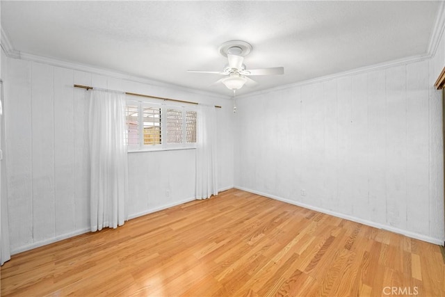 16048 Wintun Rd, Apple Valley, CA 92307 - empty room featuring light wood finished floors, ceiling fan, and crown molding