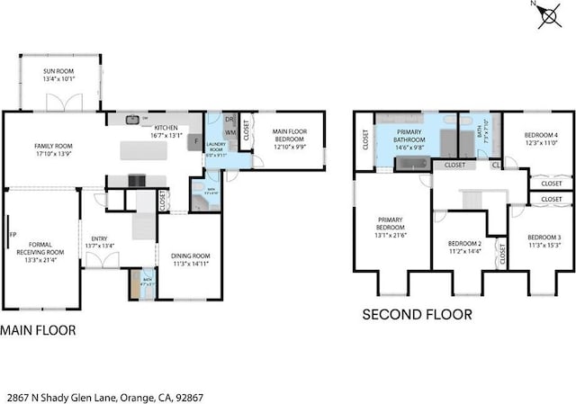 2867 N Shady Glen Ln, Orange, CA 92867 - view of property floor plan