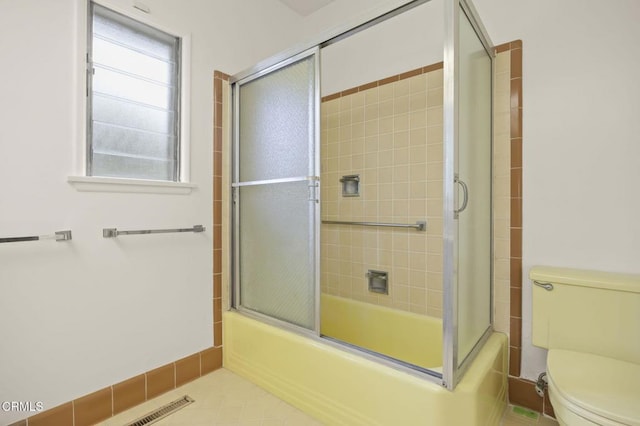 1613 Muir St, Fillmore, CA 93015 - bathroom with enclosed tub / shower combo and tile patterned flooring