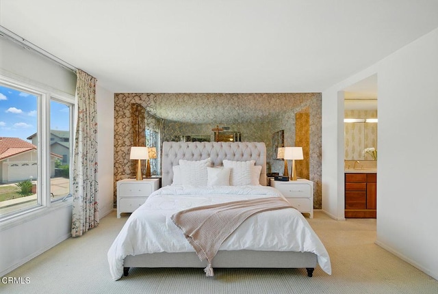 3121 Kingridge Way, Glendale, CA 91206 - bedroom featuring light colored carpet and ensuite bath