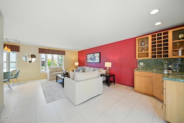 3121 Kingridge Way, Glendale, CA 91206 - living room with light tile patterned floors and recessed lighting