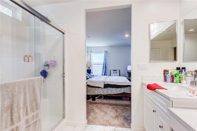 28420 Abbey Ln, Menifee, CA 92585 - ensuite bathroom featuring vanity and a shower stall