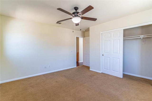 3867 Taconite Rd, San Bernardino, CA 92407 - unfurnished bedroom featuring carpet, a closet, and ceiling fan