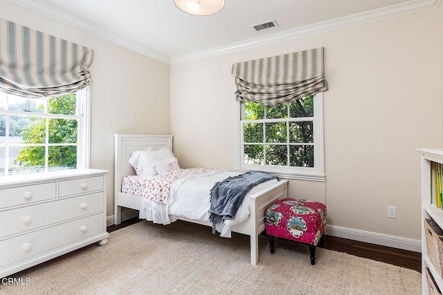 232 Glen Summer Rd, Pasadena, CA 91105 - bedroom with crown molding, wood finished floors, and multiple windows