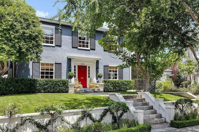 232 Glen Summer Rd, Pasadena, CA 91105 - view of front of house featuring stucco siding and a front lawn