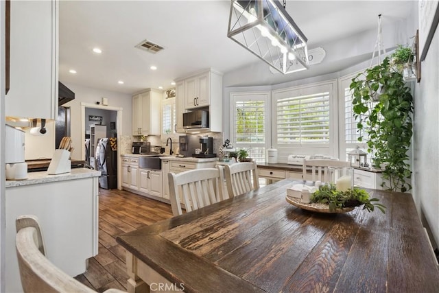 340 N Sunset Ave, West Covina, CA 91790 - dining area featuring wood finished floors and recessed lighting