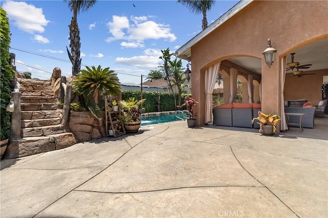 340 N Sunset Ave, West Covina, CA 91790 - view of patio with a ceiling fan