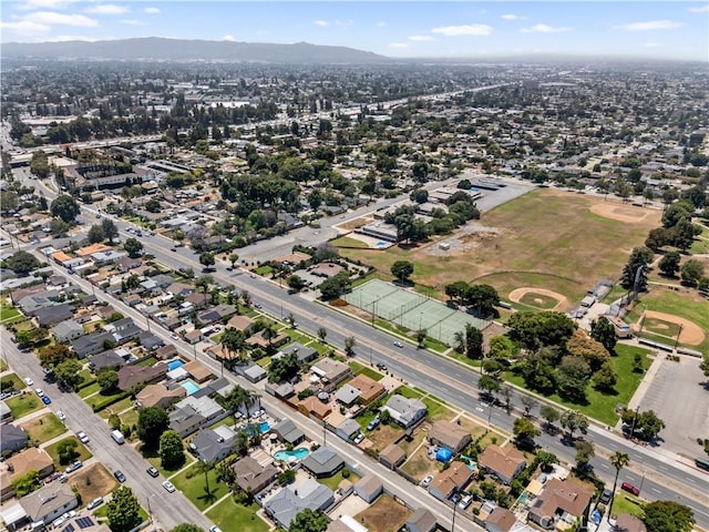 340 N Sunset Ave, West Covina, CA 91790 - aerial overview of property's location with a mountain backdrop