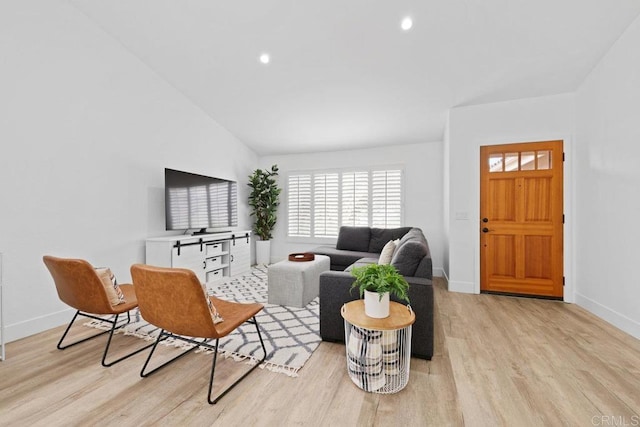 1642 Marbella Dr, Vista, CA 92081 - living area with light wood-style flooring, recessed lighting, and vaulted ceiling