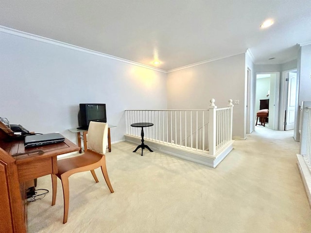 13638 Jadestone Way, San Diego, CA 92130 - office with light colored carpet, ornamental molding, and recessed lighting