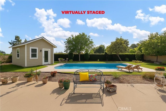 323 N Hacienda Ave, Glendora, CA 91741 - view of swimming pool with a patio and an outdoor structure