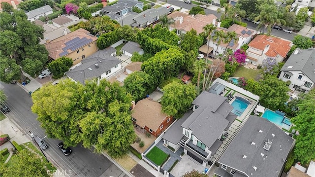4514 Cedros Ave, Sherman Oaks, CA 91403 - aerial view of residential area featuring a pool