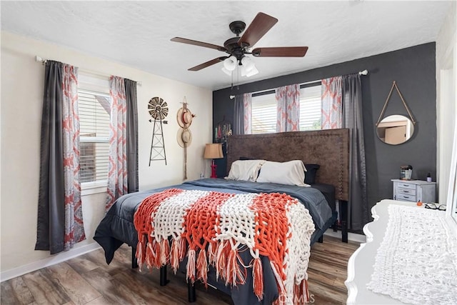 402 E St, Orland, CA 95963 - bedroom featuring wood finished floors and a ceiling fan