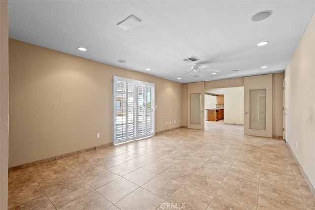 58960 Delano Trl, Yucca Valley, CA 92284 - spare room with ceiling fan, recessed lighting, and light tile patterned floors