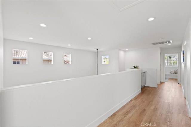 27811 Bloomfield Ct, Valencia, CA 91354 - hall with recessed lighting and light wood-style flooring