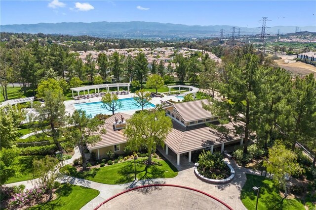 27811 Bloomfield Ct, Valencia, CA 91354 - bird's eye view of mountains and a pool area