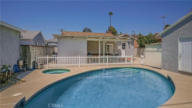 6418 Whitman Ave, Van Nuys, CA 91406 - view of pool with an in-ground hot tub and a patio