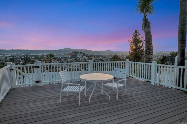 1106 Dawnridge Ave, El Cajon, CA 92021 - deck at dusk with a mountain view