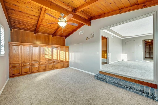 1106 Dawnridge Ave, El Cajon, CA 92021 - unfurnished bedroom featuring carpet, wooden ceiling, and ceiling fan