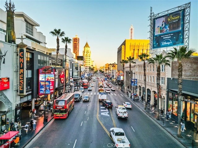 2700 Cahuenga Blvd E Unit 3104, Los Angeles, CA 90068 - view of asphalt street with street lights, a view of city, sidewalks, and curbs