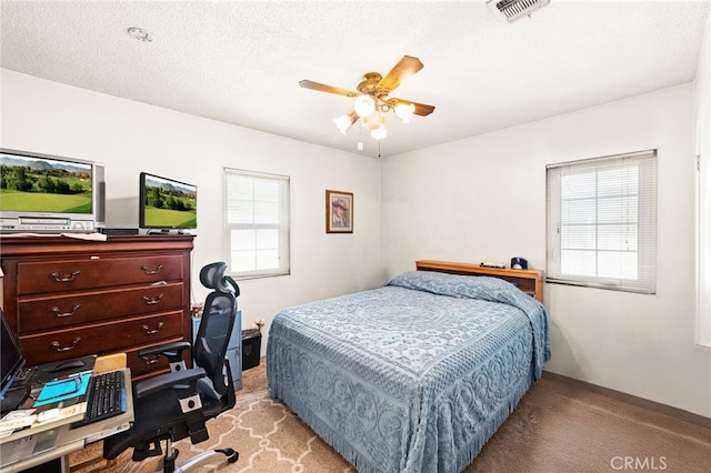 3551 Brynhurst Dr, Riverside, CA 92504 - bedroom featuring light carpet, an office area, and ceiling fan