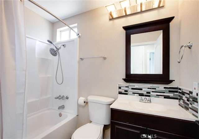10105 S Main St, Los Angeles, CA 90003 - full bathroom with tasteful backsplash, shower / bath combo, and vanity