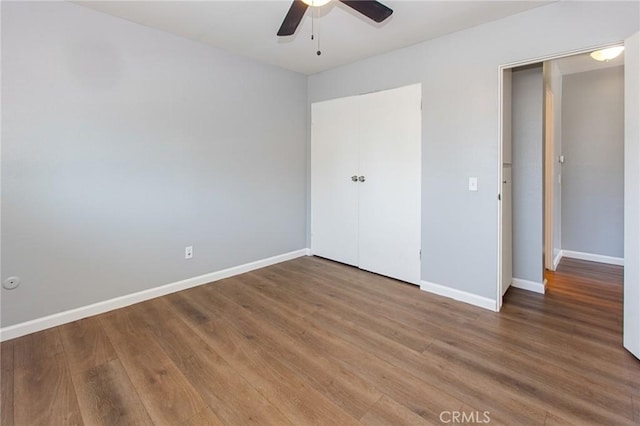 1270 W 9th St, Corona, CA 92882 - unfurnished bedroom with wood finished floors and ceiling fan