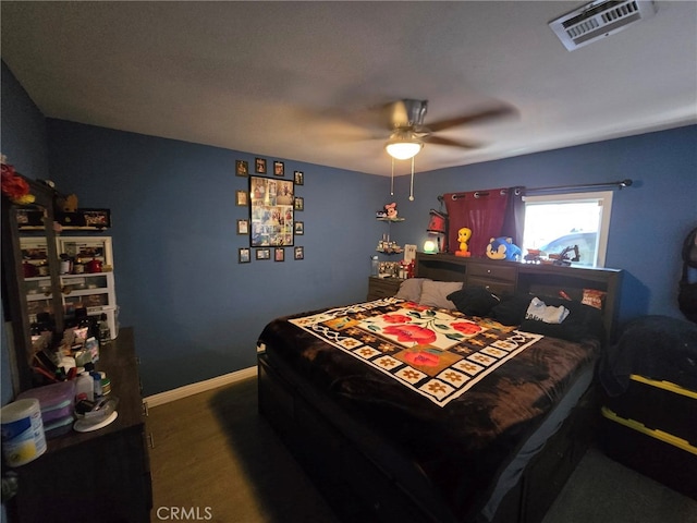 15768 Amar Rd, La Puente, CA 91744 - bedroom with ceiling fan and wood finished floors