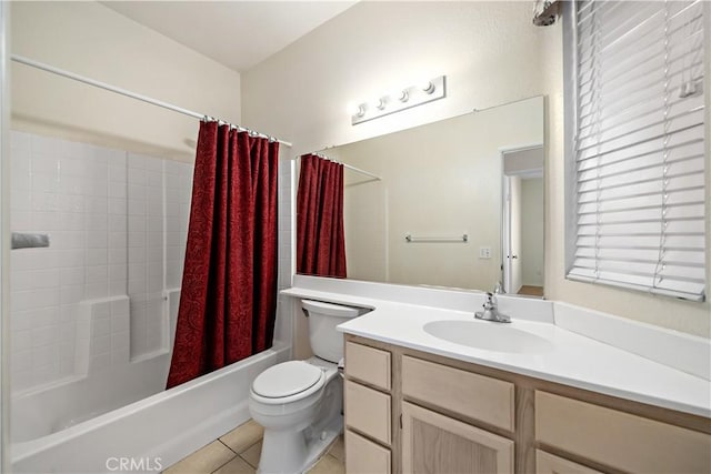 27812 Ruggie Rd, Menifee, CA 92585 - full bath with tile patterned floors, shower / tub combo, and vanity