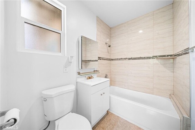 2047 Delford Ave, Duarte, CA 91010 - bathroom featuring tub / shower combination, vanity, and speckle patterned floor