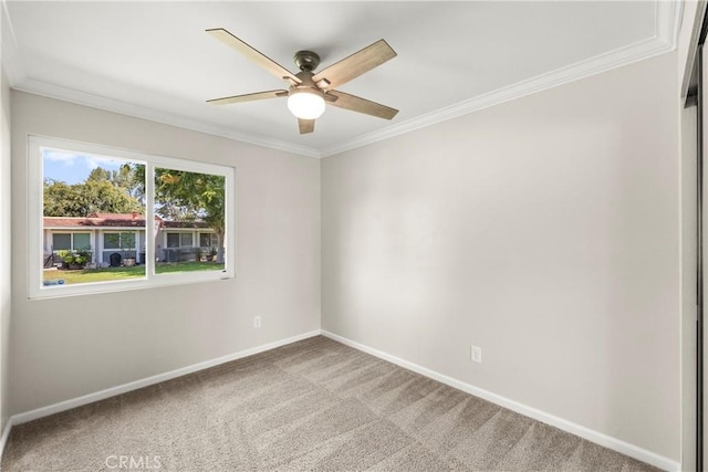 22271 Caminito Danubo, Laguna Hills, CA 92653 - spare room featuring ceiling fan, light carpet, and ornamental molding