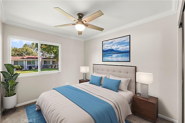 22271 Caminito Danubo, Laguna Hills, CA 92653 - bedroom with carpet, ornamental molding, and ceiling fan