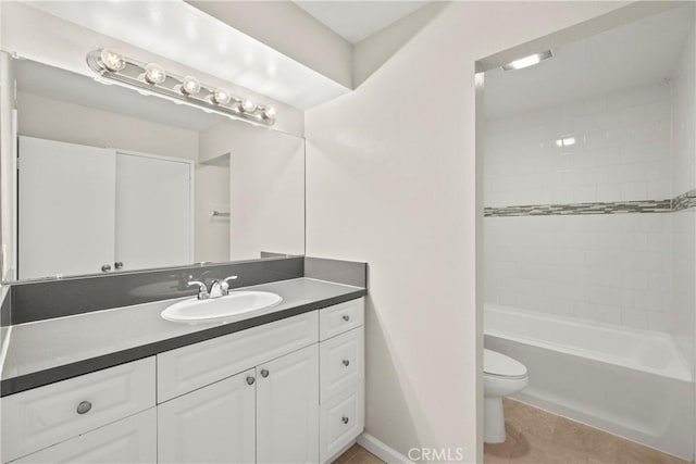 22271 Caminito Danubo, Laguna Hills, CA 92653 - bathroom featuring vanity, tile patterned floors, and shower / bathtub combination