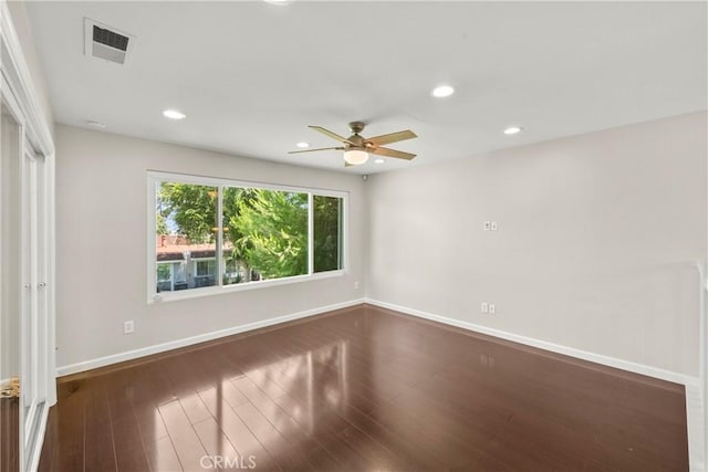 22271 Caminito Danubo, Laguna Hills, CA 92653 - unfurnished room with a ceiling fan, recessed lighting, and dark wood-type flooring