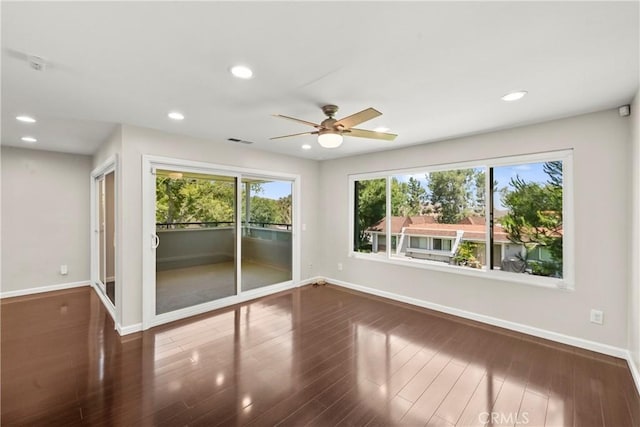 22271 Caminito Danubo, Laguna Hills, CA 92653 - spare room featuring a ceiling fan, recessed lighting, and wood finished floors