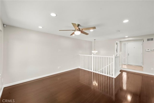 22271 Caminito Danubo, Laguna Hills, CA 92653 - unfurnished room featuring ceiling fan, recessed lighting, and wood finished floors