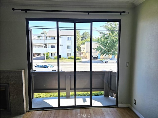 6801 Mammoth Ave Unit 6, Van Nuys, CA 91405 - doorway featuring wood finished floors and baseboards
